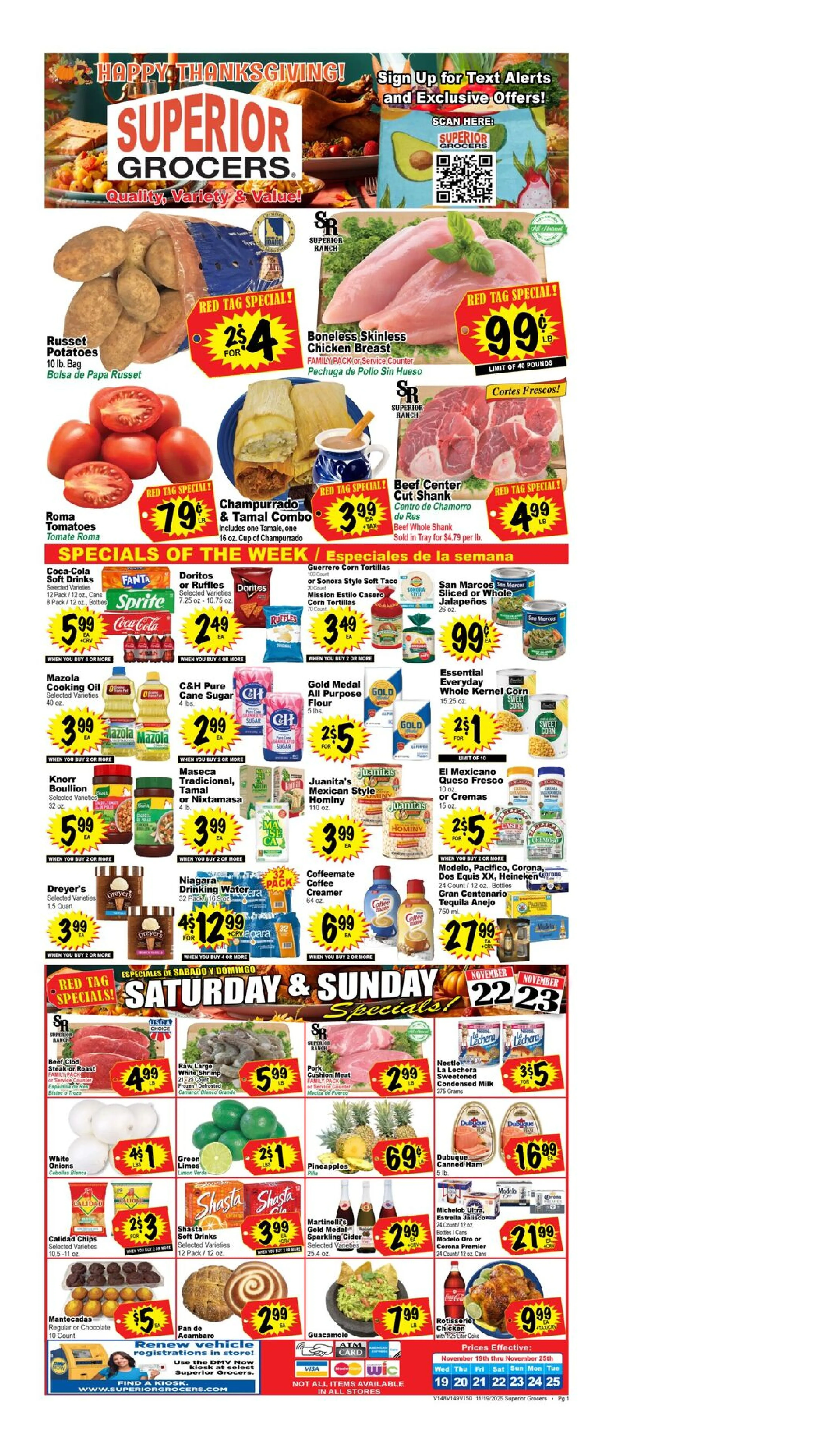 Superior Grocers Weekly Ad Page 1
