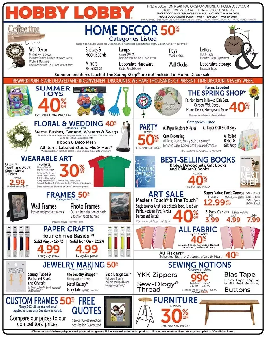 Hobby Lobby Weekly Ad Page 1