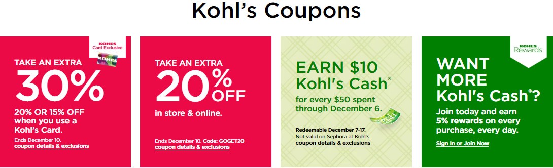 Kohls coupon 1201 1210 1