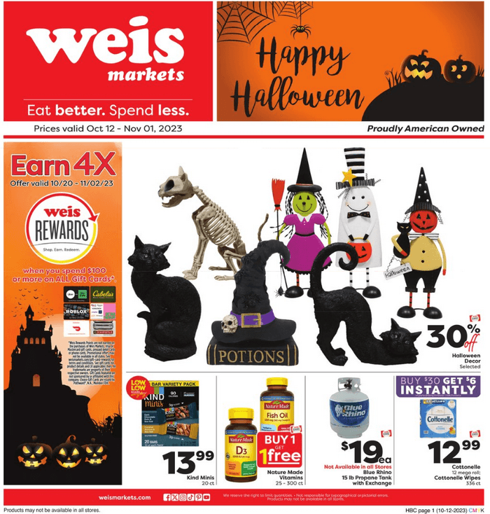 Weis Markets Halloween 1012 1101 1