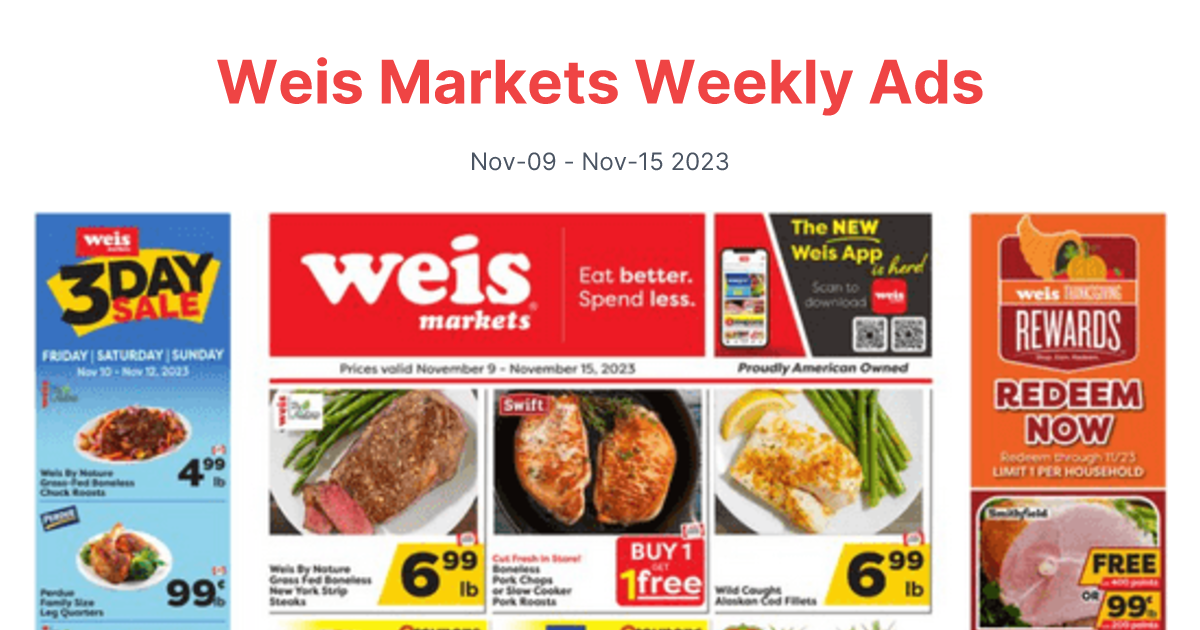 Weis Markets 1109 1115 1 1