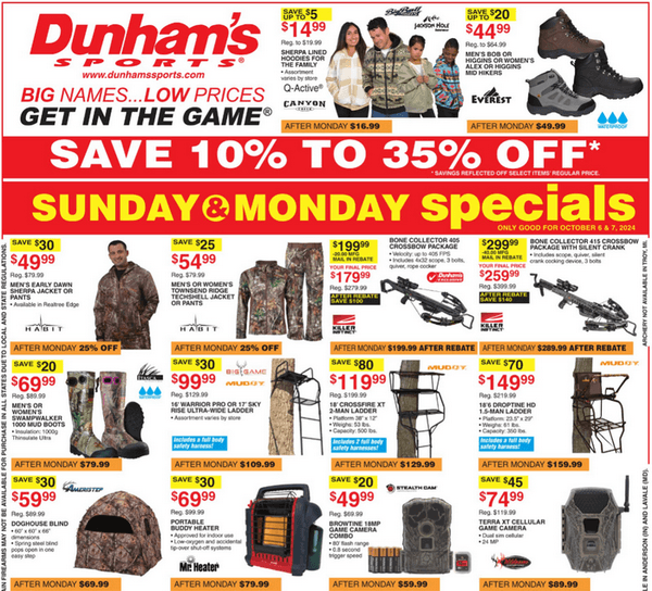 Dunhams Sports 1005 1010 1