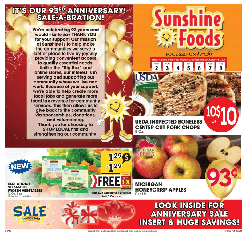 Sunshine Foods 1002 1008 1